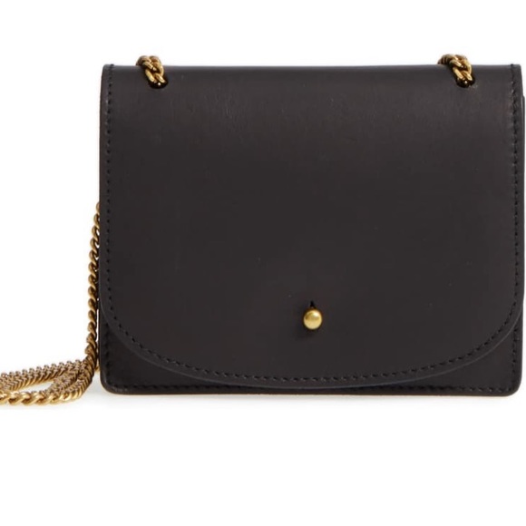 Madewell Handbags - Madewell chain black leather crossbody bag
